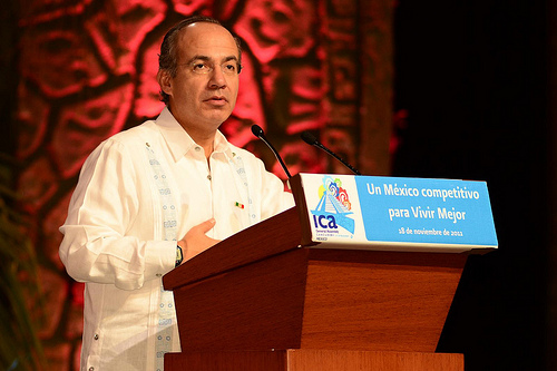 ￼ Mexican President Felipe Calderon addresses the ICA General Assembly