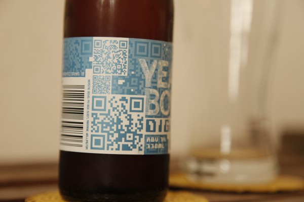 This QR code leads to the beer's recipe.