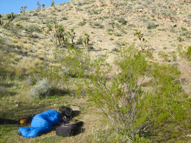 Suelo sleeps out "somewhere between Vegas and St. George." Photo Credit: Mark Sundeen