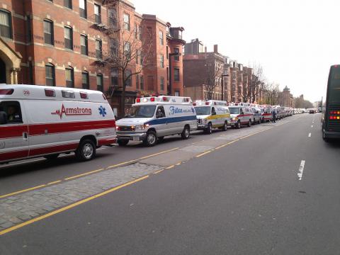 Ambulances arrived from all over the state.