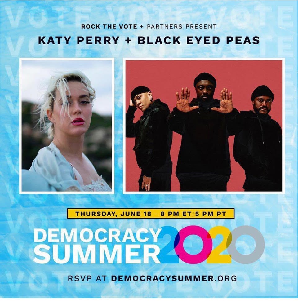 The Rock The Vote campaign successfully mobilized influencers in an effort to get people to register to vote. Credit: Influential.