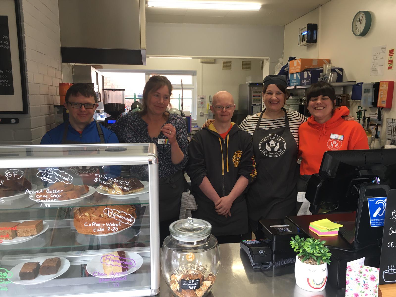 No Limits Team: left to right Chris, Lesley, David, Sarah and Becky. Credit: No Limits