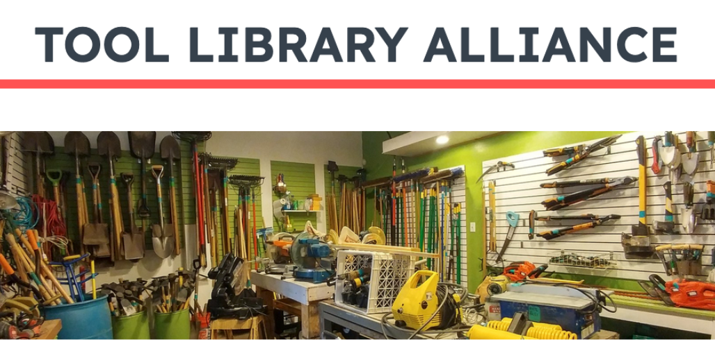 Tool Library Alliance brand mark and tool storage