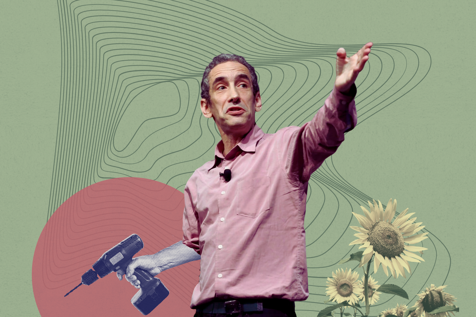 Borrow a Drill, Save the World: Douglas Rushkoff holding a power drill
