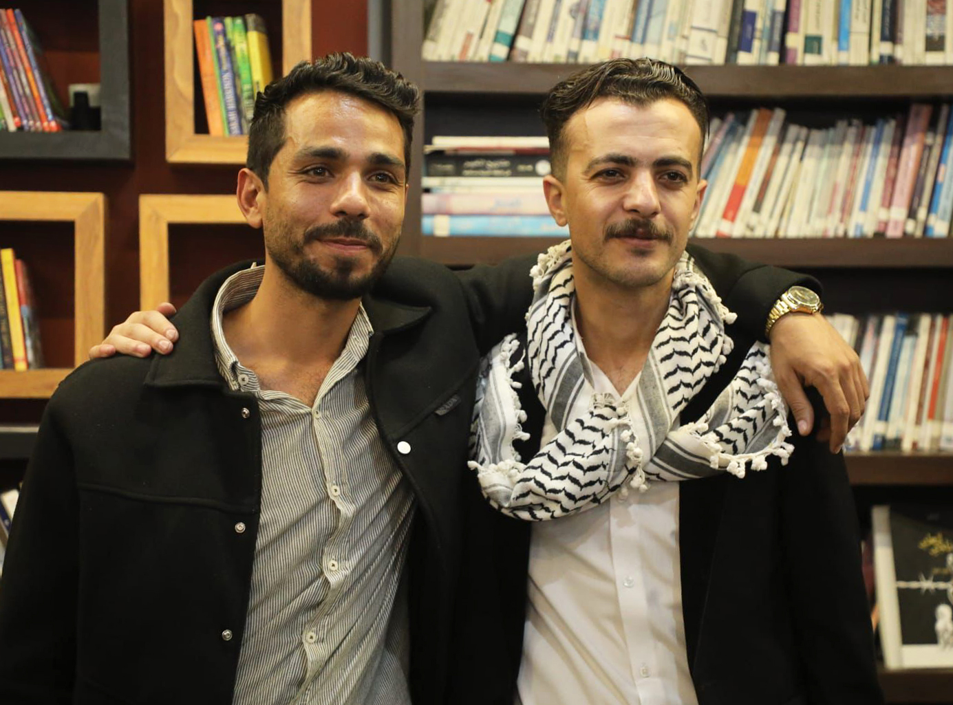A picture of Omar Hamad and Ibrahim al-Masri during the inauguration